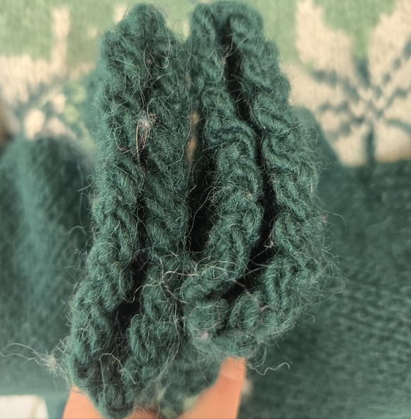 Handmade Hand Knit Pure Wool Icelandic Nordic Crewneck Pullover Sweater Size M/L - Picture 3 of 5